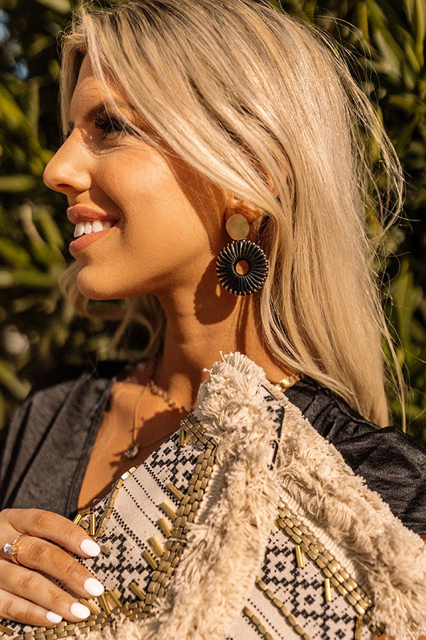 Sending Good Luck Earrings In Black Image - 1