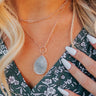 Get The Scoop Semi Precious Layered Necklace In Dark Grey Image - 1