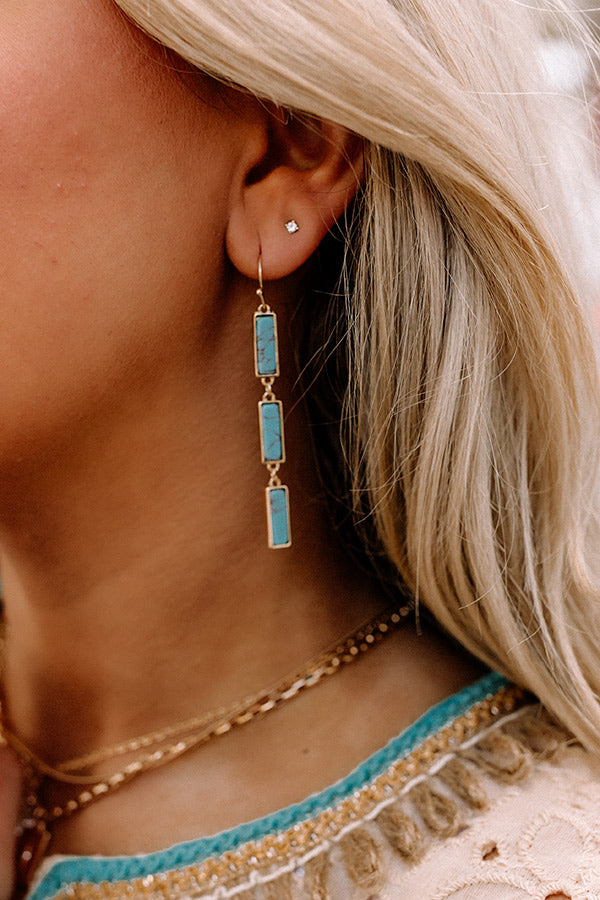 Stay Wonderful Earrings In Turquoise Image - 2
