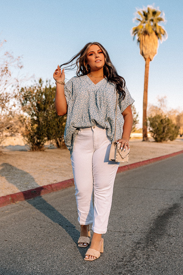 Good Decision Floral Shift Top In Sky Blue Image - 1