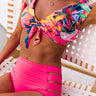 Heat Rising High Waist Bikini Bottom in Neon Pink Image - 1