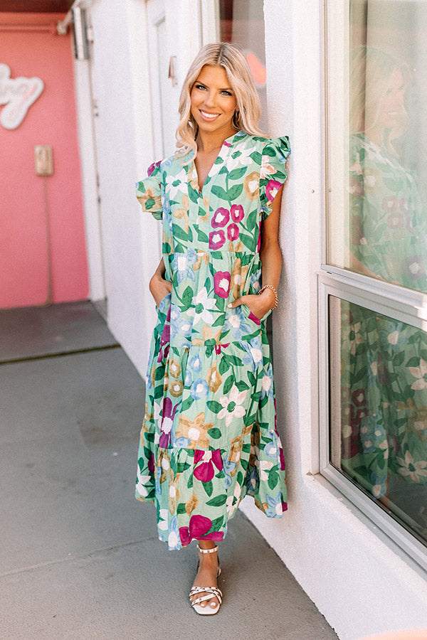 Forever Dreaming Floral Midi In Pear Image - 3