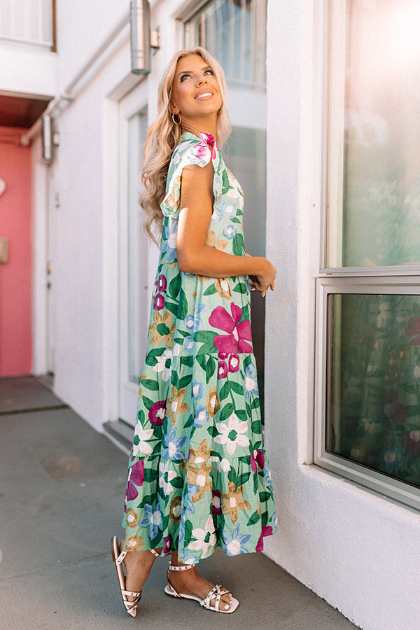 Forever Dreaming Floral Midi In Pear Image - 5