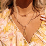 High Noon Semi Precious Layered Necklace In Beige Image - 1