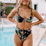 Crushing In Cabo Floral Bikini Top in Black Image - 1