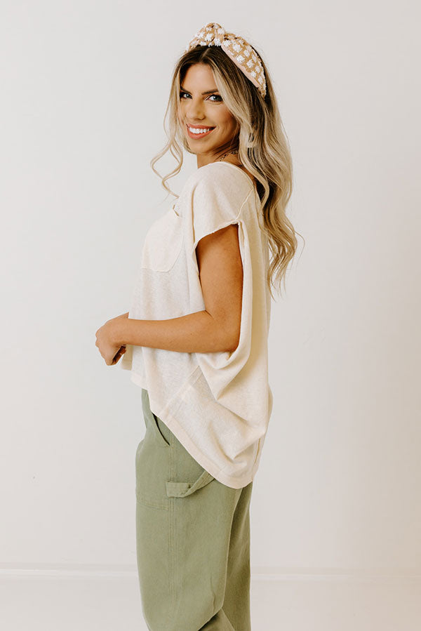 Unwind And Relax Shift Tee In Cream Image - 5