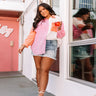 Canyon Bay Colorblock Shift Top In Pink Curves Image - 1