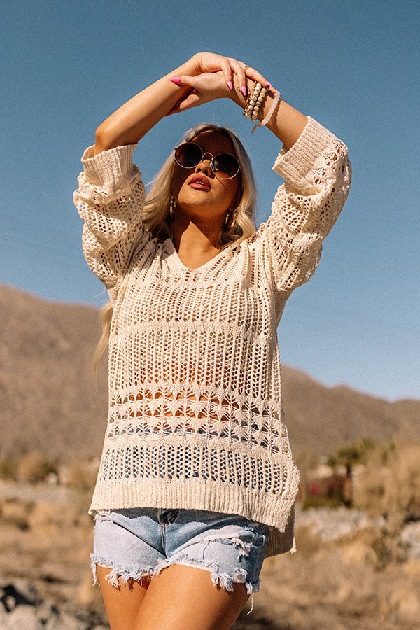 On The Verge Knit Top In Cream Image - 4