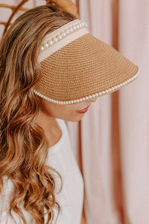 Sunshine Delight Raffia Visor In Tan Image - 3