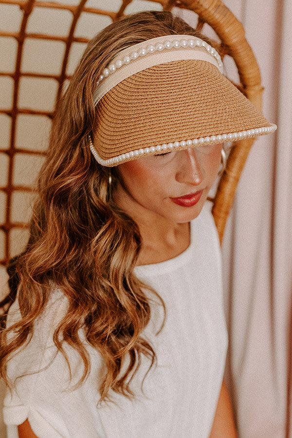 Sunshine Delight Raffia Visor In Tan Image - 2