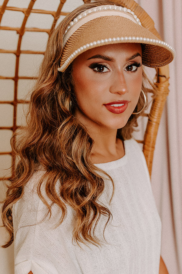 Sunshine Delight Raffia Visor In Tan Image - 1