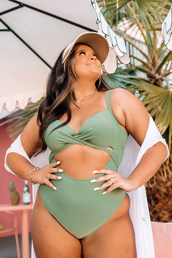Coastal Cove One Piece Swimsuit in Sage Curves