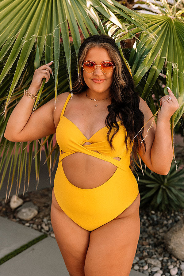 Coastal Cove One Piece Swimsuit in Yellow Curves