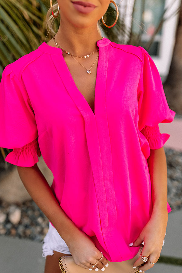 Cinema Date Shift Top in Hot Pink Image - 5