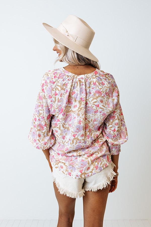 Palm Canyon Drive Floral Top Image - 4