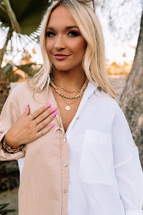 Luxe Situation Layered Necklace In Warm Taupe
