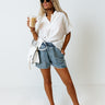 The Chelsie High Waist Shorts In Light Wash Image - 1