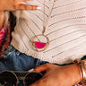 Courage Within Semi Precious Necklace In Fuchsia Image - 1