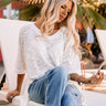 Staying Off The Grid Knit Top In White Image - 1