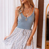 Cool Cruise Knit Crop Tank In Sky Blue Image - 1