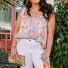 On A Wave Floral Shift Top in Peach Curves Image - 1