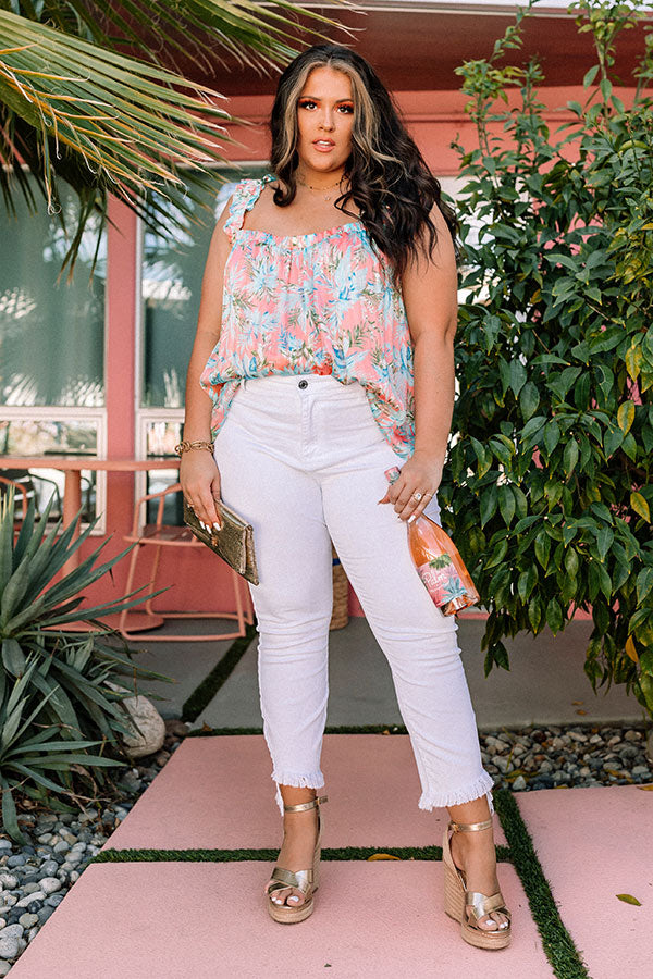On A Wave Floral Shift Top in Peach Curves Image - 2