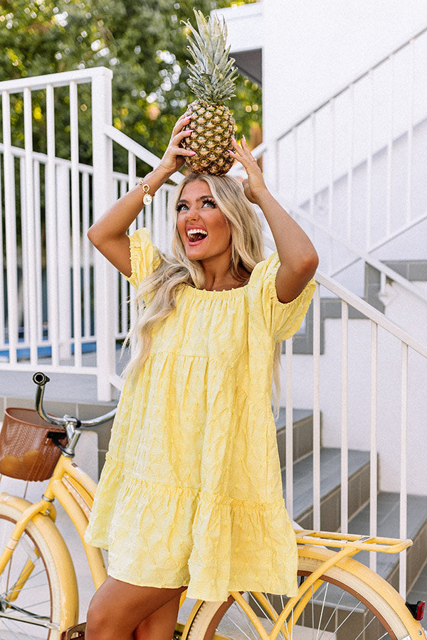 Connecting Over Cocktails Shift Dress In Yellow