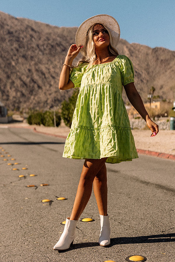 Connecting Over Cocktails Shift Dress In Lime