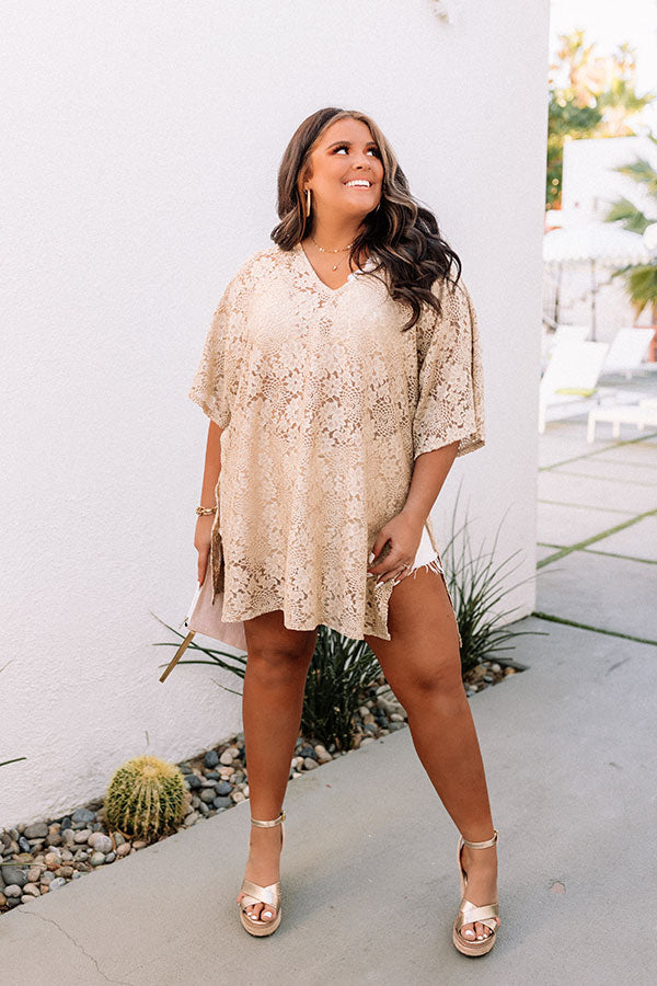 Take A Trip Lace Shift Tunic In Gold Curves Image - 3