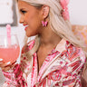 Happiest Girl In The Room Earrings In Fuchsia Image - 1