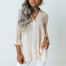 Sunlight Delight Button Up Top In Light Peach Image - 1