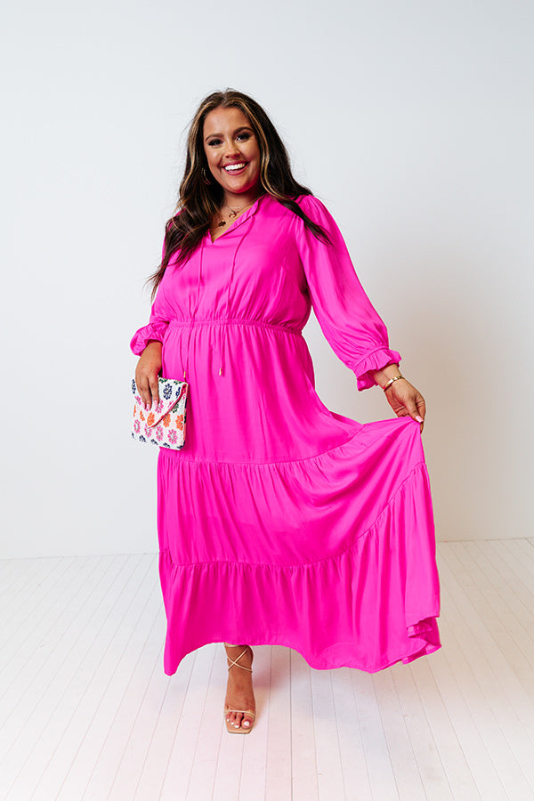 Touring Rome Maxi Dress Curves in Hot Pink Image - 3