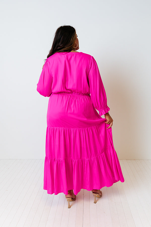 Touring Rome Maxi Dress Curves in Hot Pink • Impressions Online Boutique