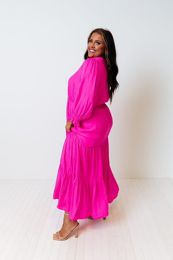 Touring Rome Maxi Dress Curves in Hot Pink Image - 4