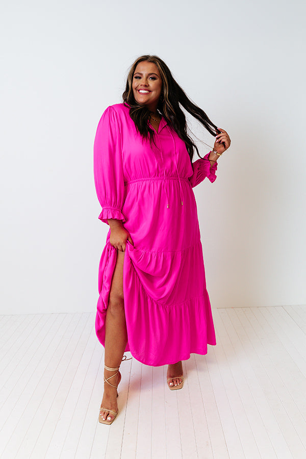 Touring Rome Maxi Dress Curves in Hot Pink Image - 2