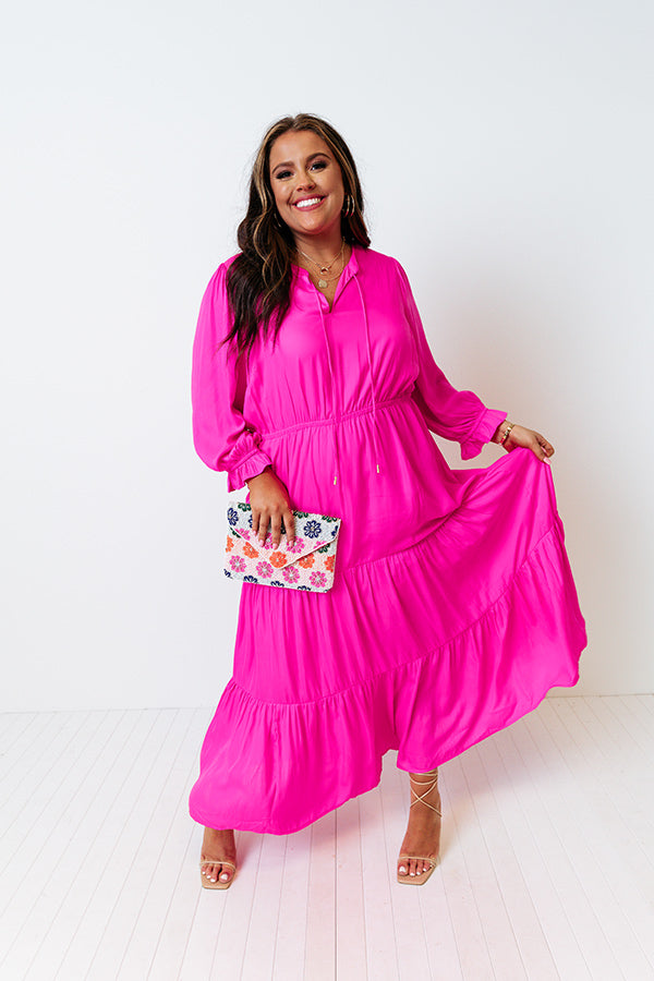 Touring Rome Maxi Dress Curves in Hot Pink Image - 1