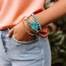 Champagne Secrets Druzy Stone Bracelet Set In Turquoise Image - 1