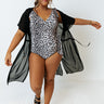 Wild Side Belted One Piece Swimsuit in Ivory Leopard Curves Image - 1