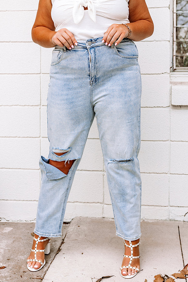 Risen The Brantley High Waist Relaxed Jean In Light Wash Curves Image - 2