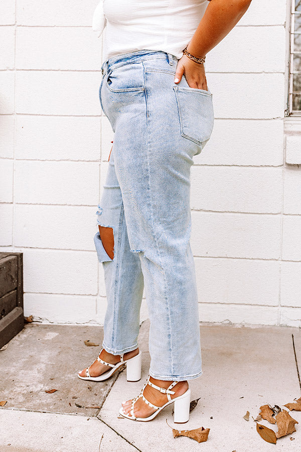 Risen The Brantley High Waist Relaxed Jean In Light Wash Curves Image - 4