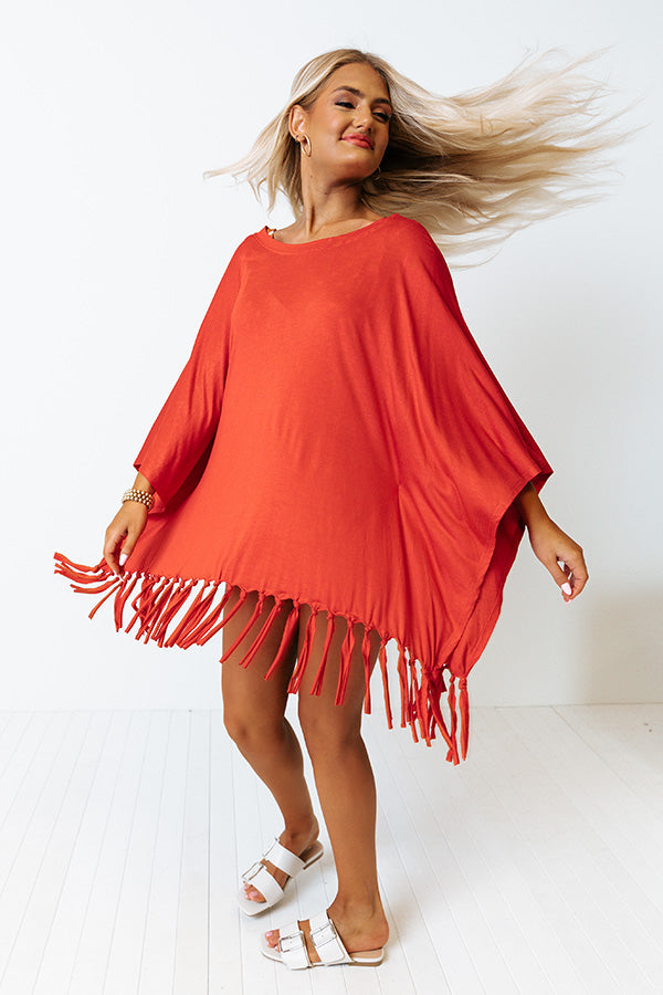 Afternoon Sail Swimsuit Cover Up in Red