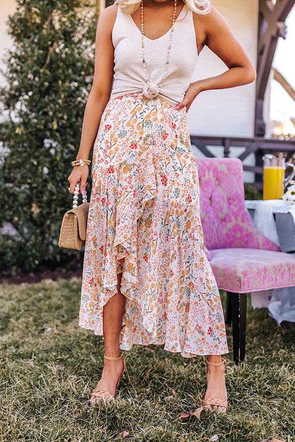 Only Sunshine Floral Skirt in Cream • Impressions Online Boutique