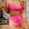 Tanning In Tulum High Waist Bikini Bottom in Hot Pink Image - 1