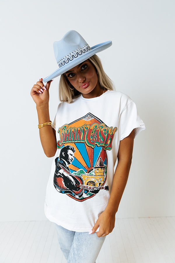 Johnny Cash Distressed Graphic Tee Image - 1