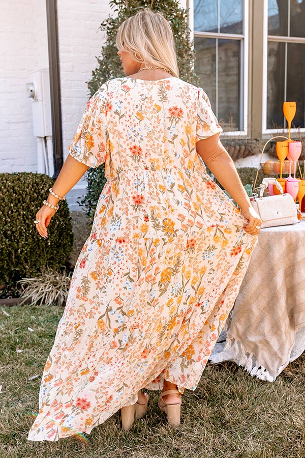 Only Sunshine Floral Maxi In Cream Curves Image - 5