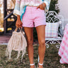 The Marrin High Waist Shorts In Pink Image - 1