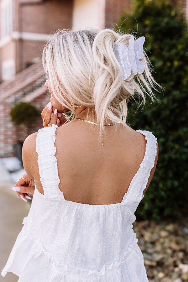 Eco-Friendly Butterfly Claw Clip in White Image - 3