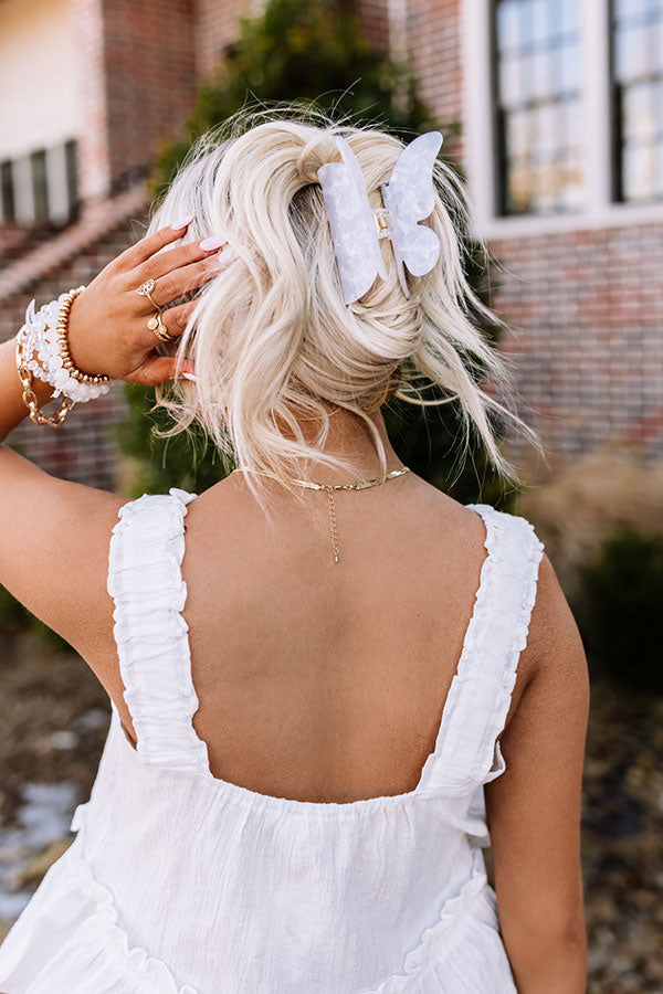 Eco-Friendly Butterfly Claw Clip in White Image - 1