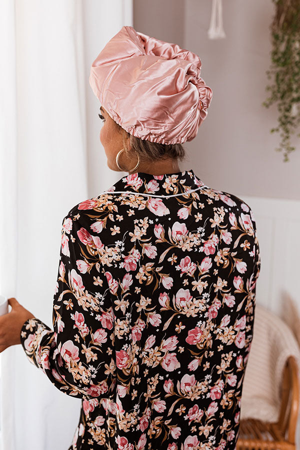 Satin-Wrapped Hair Towel in Blush Image - 2