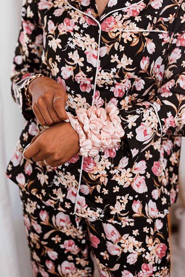 Satin Sleep Scrunchies In Blush Image - 1